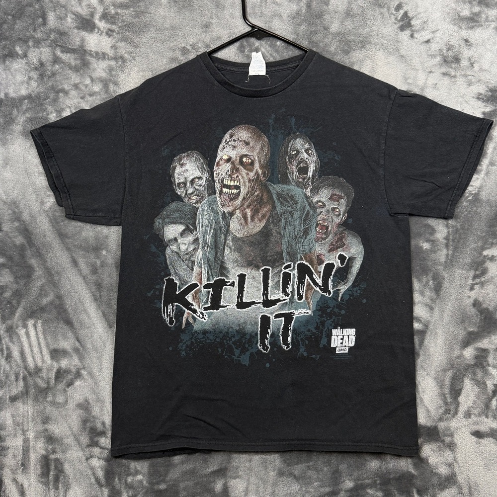 The Walking Dead T-Shirt Mens Large Black Killin It Walker Graphic AMC Horror